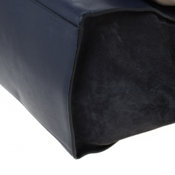 Pre Owned Celine Tri Color Leather and Suede Large Trapeze Tote