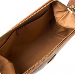 Celine Brown Macadam Coated Canvas Pouch