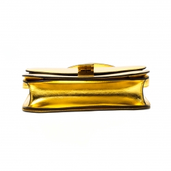 Pre Owned Celine Metallic Gold Leather Medium Classic Box Shoulder Bag