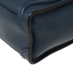 Pre Owned Celine Prussian Leather Nano Luggage Tote