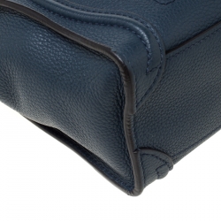 Pre Owned Celine Prussian Leather Nano Luggage Tote