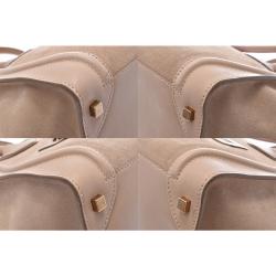 Pre Owned Celine Pink Suede And Leather Mini Luggage Tote