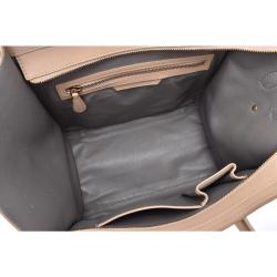 Pre Owned Celine Pink Suede And Leather Mini Luggage Tote