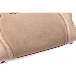 Pre Owned Celine Pink Suede And Leather Mini Luggage Tote