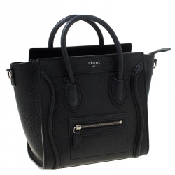 مملوكة مسبقًا حقيبة يد سيلين نانو لاغيدغ جلد أسود