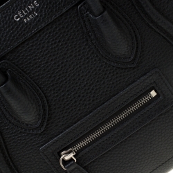 مملوكة مسبقًا حقيبة يد سيلين نانو لاغيدغ جلد أسود