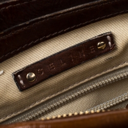 Pre Owned Céline Beige/Brown Monogram Canvas and Leather Satchel