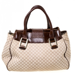 Pre Owned Céline Beige/Brown Monogram Canvas and Leather Satchel