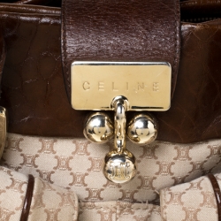 Pre Owned Céline Beige/Brown Monogram Canvas and Leather Satchel