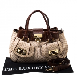 Pre Owned Céline Beige/Brown Monogram Canvas and Leather Satchel