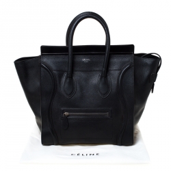Pre Owned Celine Black Leather Mini Luggage Tote