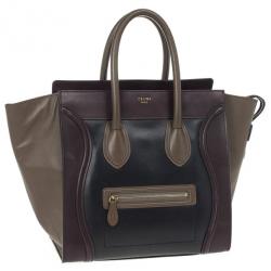 Pre Owned Celine Tri-color Mini Luggage Tote
