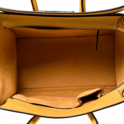 Pre Owned Celine Yellow Leather Mini Luggage Tote