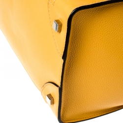 Pre Owned Celine Yellow Leather Mini Luggage Tote