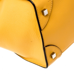 Pre Owned Celine Yellow Leather Mini Luggage Tote