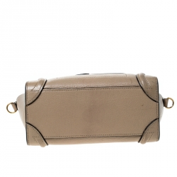 Pre Owned Celine Beige/Black Leather Nano Luggage Tote