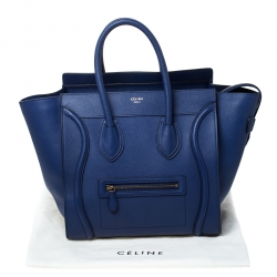 Pre Owned حقيبة سيلين ميني لاغيدج جلد أزرق