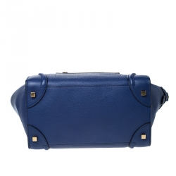 Pre Owned حقيبة سيلين ميني لاغيدج جلد أزرق