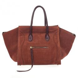 Pre Owned Celine Suede Orange Phantom Small Bag