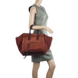 Pre Owned Celine Suede Orange Phantom Small Bag