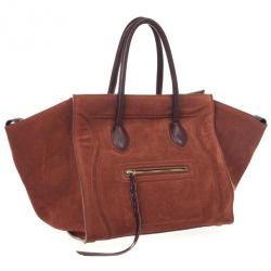 Pre Owned Celine Suede Orange Phantom Small Bag