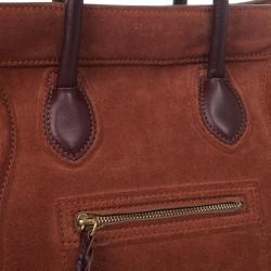 Pre Owned Celine Suede Orange Phantom Small Bag