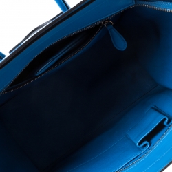 Pre Owned Celine Blue Leather Mini Luggage Tote