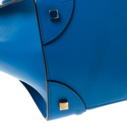 Pre Owned Celine Blue Leather Mini Luggage Tote