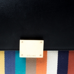 مملوكة مسبقًا حقيبة سيلين ترابيز متوسطة كانفاس وجلد سوداء/ بيج