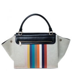 مملوكة مسبقًا حقيبة سيلين ترابيز متوسطة كانفاس وجلد سوداء/ بيج