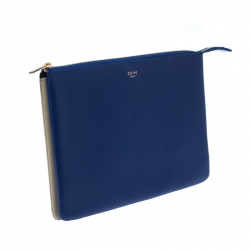 Pre Owned Celine Bicolor Leather Duo Clutch