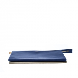 Pre Owned Celine Bicolor Leather Duo Clutch