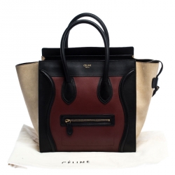 Pre Owned حقيبة لاغيدج سيلين ميني سويدي وجلد ثلاثية اللون