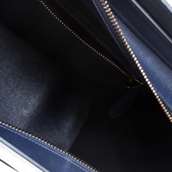 Pre Owned Celine Navy Blue Leather Micro Luggage Tote