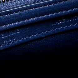 Pre Owned Celine Navy Blue Leather Micro Luggage Tote