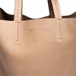 Pre Owned Celine Beige/Black Leather Vertical Cabas Tote