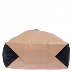 Pre Owned Celine Beige/Black Leather Vertical Cabas Tote