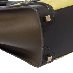 Pre Owned Celine Tri Color Leather Micro Luggage Tote