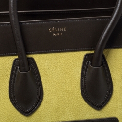Pre Owned Celine Tri Color Leather Micro Luggage Tote