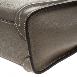 Pre Owned Celine Olive Green Leather Nano Luggage Tote
