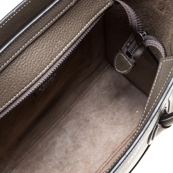 Pre Owned Celine Olive Green Leather Nano Luggage Tote