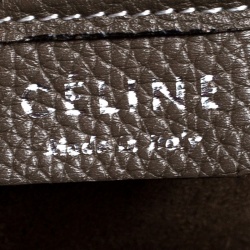 Pre Owned Celine Olive Green Leather Nano Luggage Tote