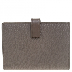 Pre Owned Celine Taupe Leather Medium Strap Wallet