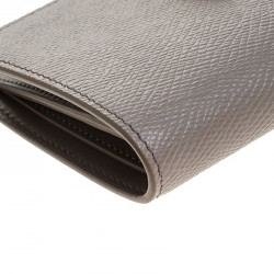 Pre Owned Celine Taupe Leather Medium Strap Wallet