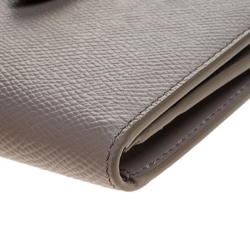 Pre Owned Celine Taupe Leather Medium Strap Wallet