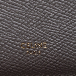 Pre Owned Celine Taupe Leather Medium Strap Wallet