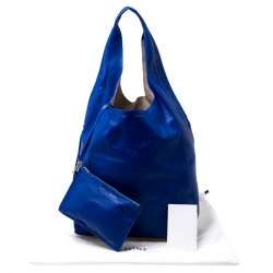 Pre Owned Celine Royal Blue Leather Cabas Hobo