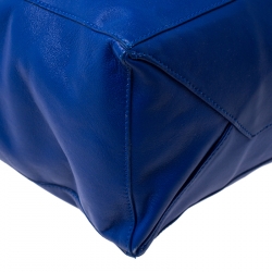 Pre Owned Celine Royal Blue Leather Cabas Hobo