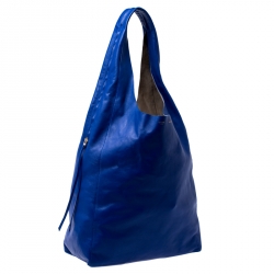 Pre Owned Celine Royal Blue Leather Cabas Hobo