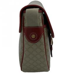Celine Beige/Red Macadam Coated Canvas Vintage Messenger Bag